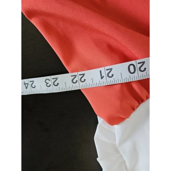 Women's Colorblock Babydoll Dress Red White Navy Tiered Ruffle Hem Boho Summer M - Picture 6 of 6